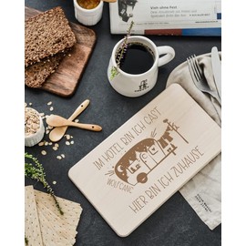 Personalisiertes Frühstücksbrettchen Camper | Vesperbrett für Camping mit Namen | Individuelles Brettchen mit Motiv