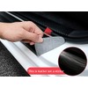 MAXDOOL 4Pcs Door Sill Protector Reflective 4D Carbon Fiber Leather
