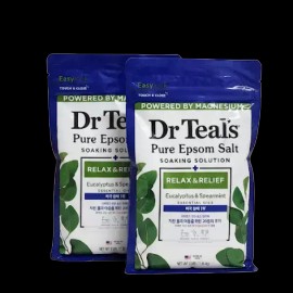 Dr. Teal's 닥터틸즈 유칼립튜스 앱섬솔트 입욕제 1.36kg x2개 [유칼립튜스] Dr. Teal's Eucalyptus Epsom Salt Bath Soak 1.36kg x2 [Eucalyptus]