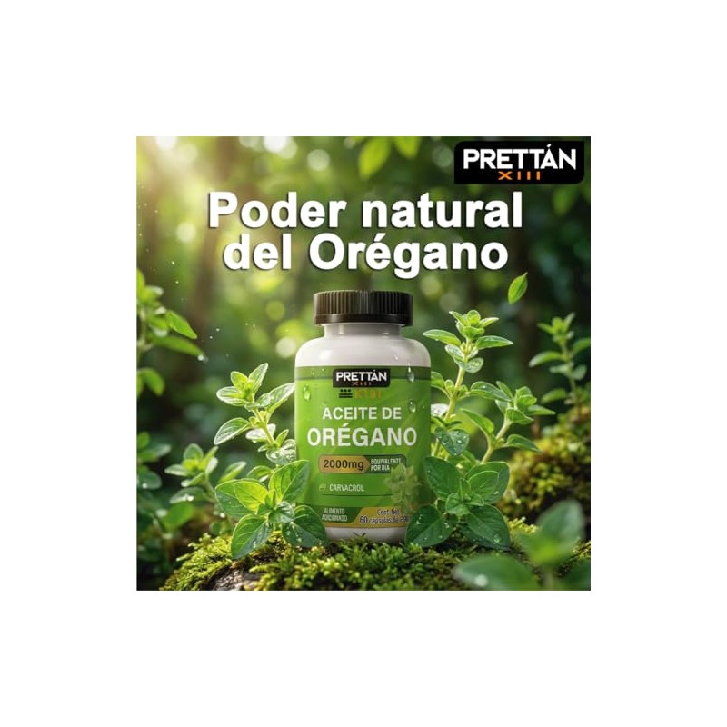 PRETTÁN XIII Aceite de Orégano Concentrado 60 Cápsulas