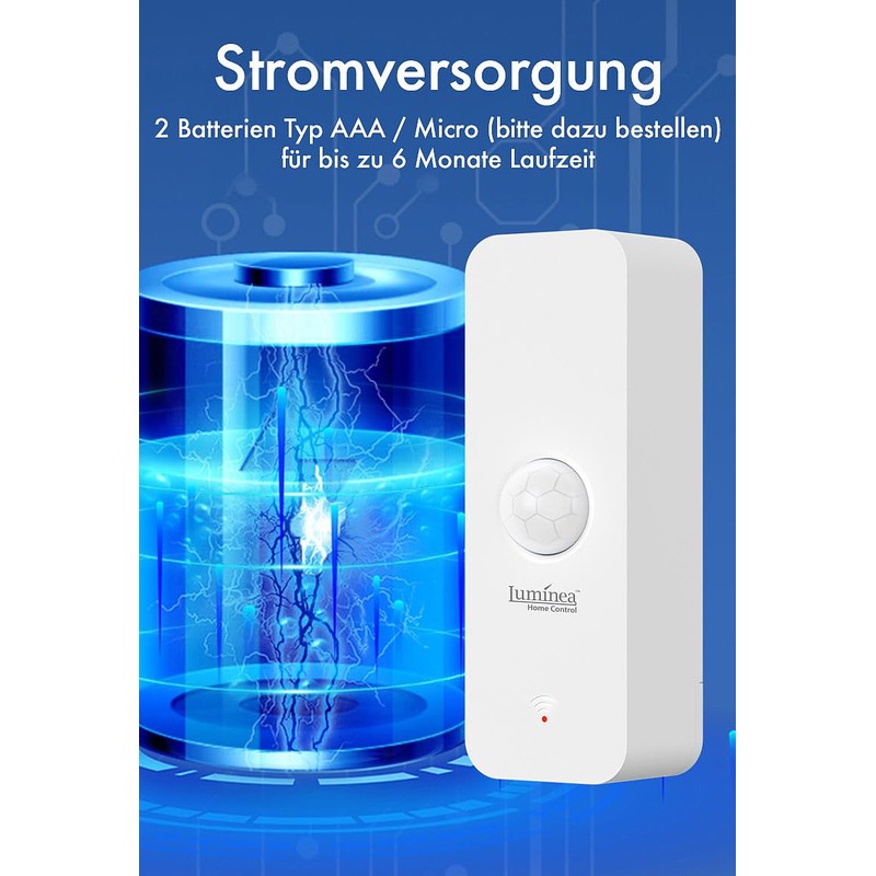Luminea Home Control Motion Sensor: WiFi Indoor Motion Sensor for