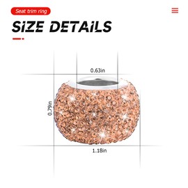 XINLIYA 4 Pack Car Headrest Collars, Bling Car Head Rest Collars Rings Decor, Rhinestone Car Head Rest Collars, Interior Car Seat Accessory, Crystal Decoration Charms for Car SUV Truck (Peach Pink)