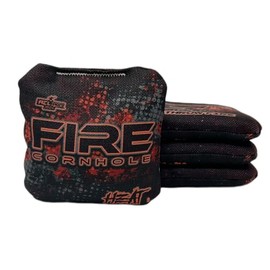 FIRE CORNHOLE | Cornhole Bags | ACL Pro Approved | Weather Resistant | Regulation Size and Weight | Heat Series | Set of 4 | Made in The USA (Shadow Red)