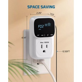 DEWENWILS Digital Temperature Controller, Heavy Duty 15A/1800W Thermostat Outlet