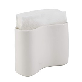 Scarlettwares Ceramic Napkin Holder For Table Kitchen Paper Linen Cloth Napkins Upright Stand Up Sturdy Stylish Modern Compact White Modern Farmhouse