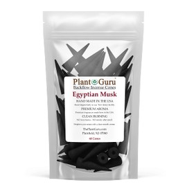 Egyptian Musk Charcoal Incense Cones 2" BACKFLOW - 60 Pack Bulk - Natural Scented Cones Handmade Hand Dipped