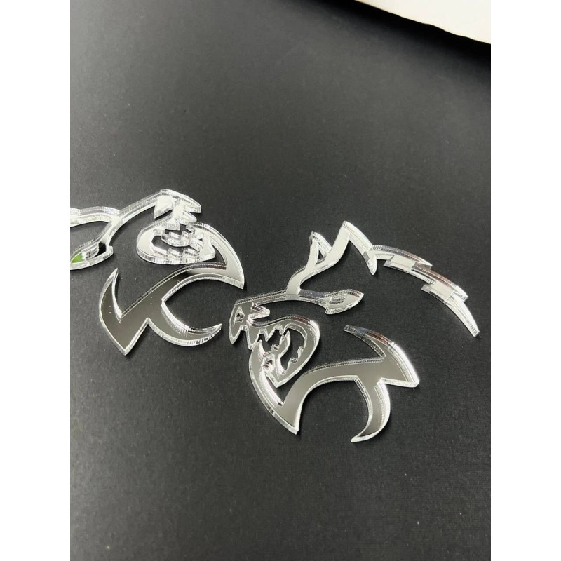 Emblem Badge Mirror Wolf Badges Emblem Car/Truck, (2) BADGES, Fender