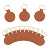 Meetppy 15 PCS PU Leather Keychain Blanks Double Side Leather