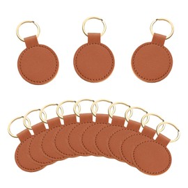 Meetppy 15 PCS PU Leather Keychain Blanks Double Side Leather Keychain Kits with Key Rings for DIY Craft Laser Engraving Keychain