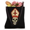 Devil Worship Satanic Pope Bishop Skull Tote Bag
