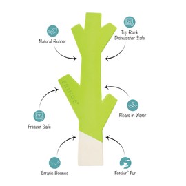 Fringe Studio "Stick with ME Lime/White Rubber Dog Toy, Pet Shop Collection (518034)