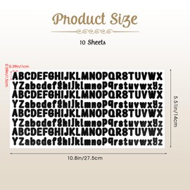 2080 Pieces Letter Stickers, 1/2 Inch Self-Adhesive Vinyl Alphabet Stickers Waterproof Stick On Letters Name Stickers for Water Bottles Mailbox Scrabooking Doors Signs Cars Trucks - Black, 10 Sheets