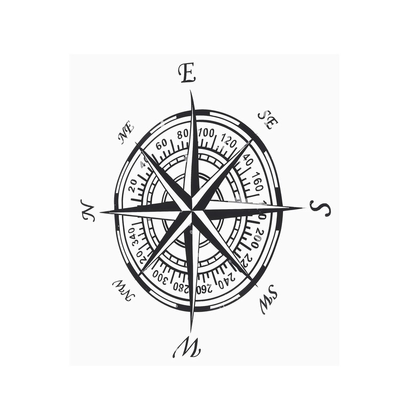 Car Compass Graphic Vinyl Sticker, Mountain Compass Sticker, Compass Sticker,