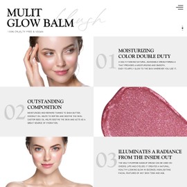 bayfree Mulit Glow Balm, Cream Blush for Cheeks, Blush Balm Face Makeup, Radiant Finish, Hydrating, Creamy, Lightweight & Blendable Color, Vegan & Cruelty-Free Face Balm, 0.63 Oz (Pink Camellia)