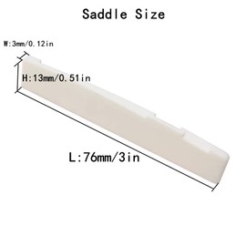 Miwayer 12 String Acoustic Guitar Bone Saddle, Guitar Bridge Saddles, Cut from Whole Bones, 76x3x13mm (12 String 76mm Acoustic Saddle 4 Pack)