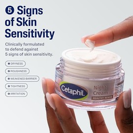 CETAPHIL® HEALTHY RENEW Crema de Noche con Péptidos Purificados 50 g – Reduce líneas finas y arrugas, mejora firmeza y flexibilidad de la piel, Piel Sensible