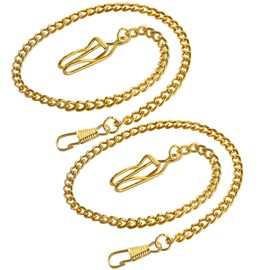 2PCS Waist Chain Pocket Watch Chain Accessory 14.7 "(37.5 cm), Men's/Women's Gold Color Metal Alloy Pocket Watch Chain-(Gold Color 2-Pack)
