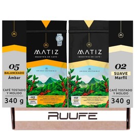 Matiz Colombian Coffee (Pck of 2) Medium & Light Matiz Cafe Colombiano roasted and ground coffee Matiz Balanceado y Matiz Suave