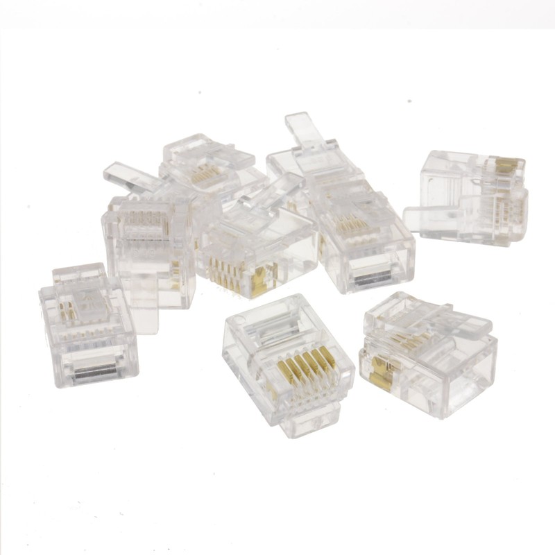 kenable RJ12 6P6C 6 Position 6 Conductor Modular Plugs Ends