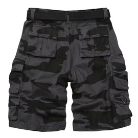 GSGGIG - Pantalones cortos tipo cargo para hombre, ajuste relajado, camuflaje, senderismo, trabajo, trabajo, casual, con 9 bolsillos, sin cinturón, E Camuflaje, 32