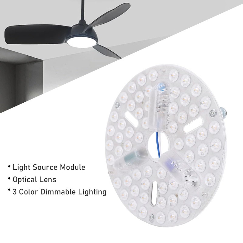 Dpofirs 6.5 Inch Ceiling Fan LED Light Replacement,3 Color Dimmable