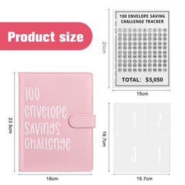 Bczhieulw 100 Envelope Saving Challenge, A5 Money Saving Folder, Money Saving Book for Money Challenge, Money Saving Book, Saving Organiser Money, 100 Days Savings Book, for Couples, School and Home