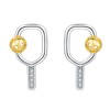 Pickleball Stud Earrings 925 Sterling Silver Jewelry Pickle Ball Gifts