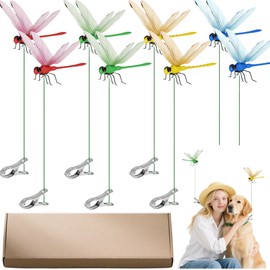 Xandova 8 Pcs Dragonfly Clip Bug Repellent, DIY Dragonfly Garden Stakes Decor, Dragon Fly Hat Clip, Dragonfly Humming Bird Stakes, Garden Decoration Yard Fly Scare Devices for Indoor Outdoor ﻿