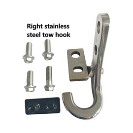 Rear Bumper Tow Hook Towing Bars Traction Fit for 2018-2024 2025 Jeep Wrangler JL JLU Accessories Stainless Steel Right Passenger Side Trailer Hitch Receiver (JL Right)