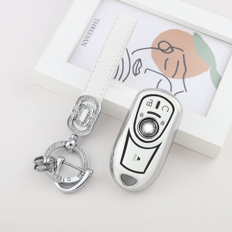 CARFIB for Buick Key Fob Cover 5 Button Soft TPU