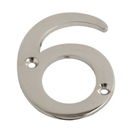 Chrome Door Numbers Screw On 3 Inch Number 6 Door Number Elegant and Bold Door Numerals Suitable for All Door Types Including Wooden uPVC and Composite.