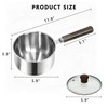 GREATLINK Small Sauce Pan with Lid and Wooden Handle for