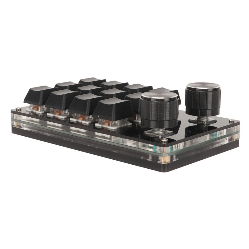 Mini 12 Key Keypad with 2 Knob Blue Switch DIY