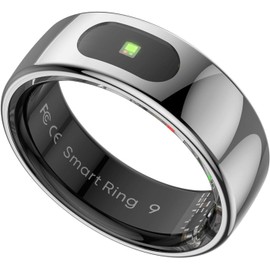 HPLSZCN Smart Touch Ring, Bluetooth Function, Smart Sport Fitness, Track the Rest, Your Exclusive Smart Butler ios/Android/CK (Silver, 9)