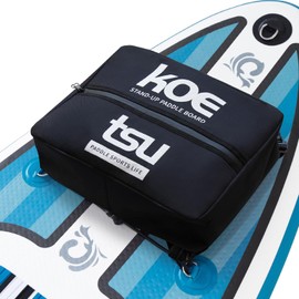 KOETSU Oxford SUP Cooler Bag - Insulated Paddle Board Storage Bag for Drinks/Snacks/Gear, Compact Lightweight, Leak-Proof Zipper, 360° Adjustable Straps for Paddleboarding/Kayaking/Beach（Black）