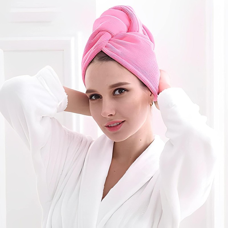 Mumoo Bear 3 Pack Microfiber Hair Drying Towel Wrap Super