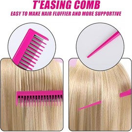 10 Pcs Peine para Peinar Cabello, Kit de Peines para Peinar el Cabello, Cepillo de Nailon para Cabell, Cepillos de Peine para Burlas para el Cabello para Mujeres, Hombres,Niños,Barbería (Negro)