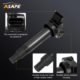 ASAPE Set of 6 Ignition Coil Pack with 6*Spark Plug Fit for 2002-2006 for Toyota Camry 2001-2003 for Toyota Highlander 1999-2003 for Lexus ES300 RX300 2000-2004 for Toyota Avalon 3.0L, Replace UF267