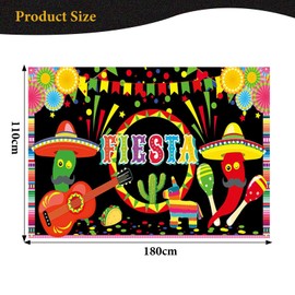 YQWIN Fiesta Backdrop Mexican Fiesta Party Decorations Fiesta Party Backdrop Fiesta Banner Cinco De Mayo Party Photography Backdrop Mexican Carnival Photo Background for Mexico Fiesta Party Decoration