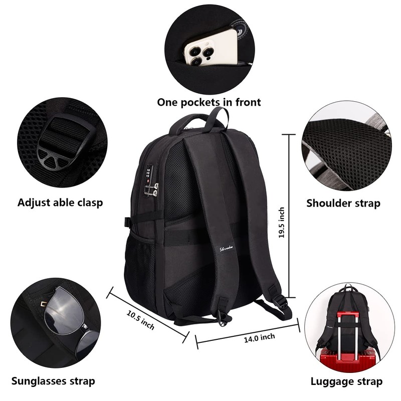 SHRRADOO Anti Theft Laptop Backpack Travel Backpacks with usb Charging