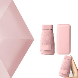 Nnicorns Ash Umbrella, Umbrella with Storage Bo, UV Protection, Mini 6 Bone Umbrella, Windproof Umbrella for Adults Children, lightpink