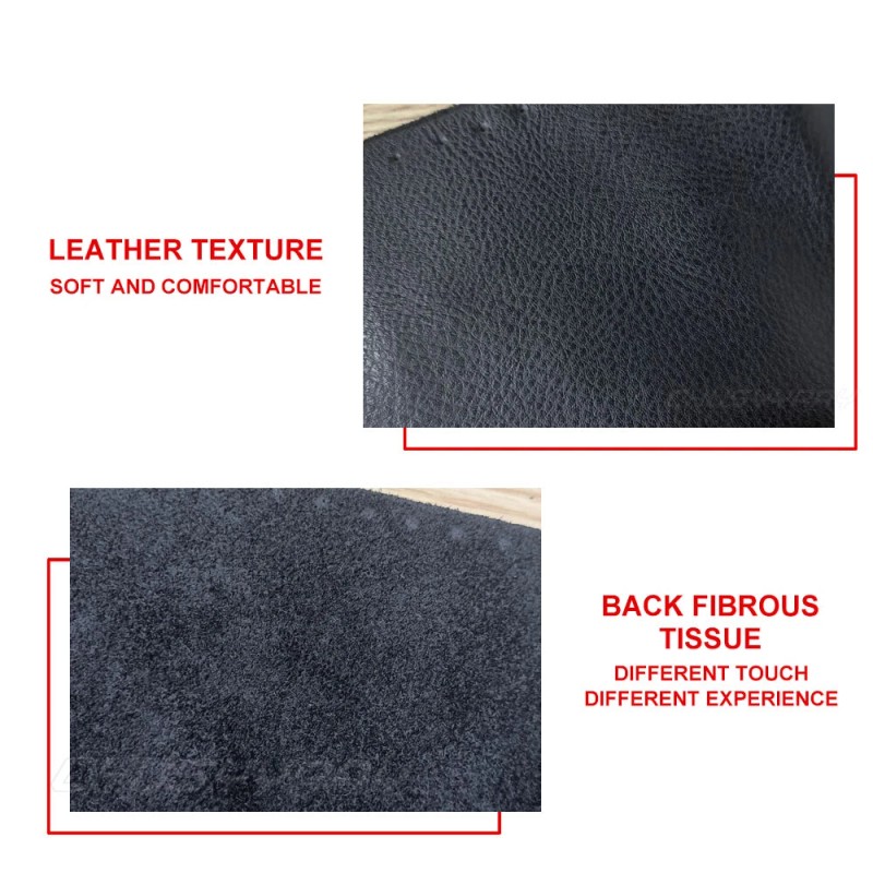 CHUSYYRAY 14 inch Black Car Steering Wheel Cover Leather With