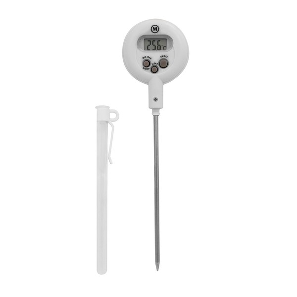 MARATHON BA080008WH Digital Instant Read Kitchen Probe Thermometer in White