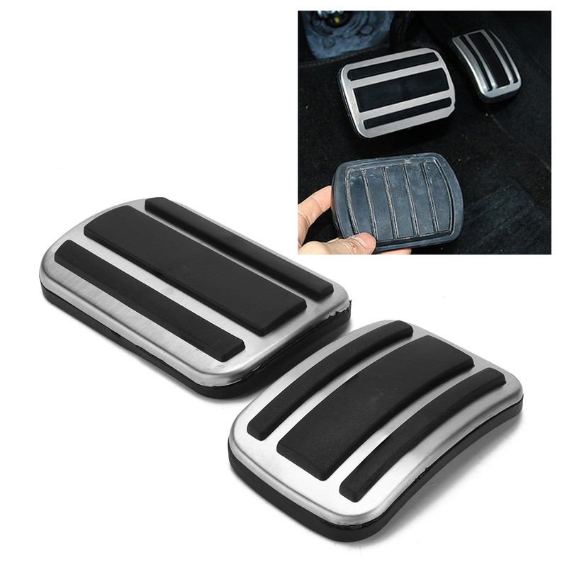 2pcs Accelerator Pedal Brake Footrest Pad Aluminum Alloy Replacement for