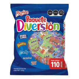 Ricolino Paquete Diversión Dulces Surtidos 110pz 1.38kg