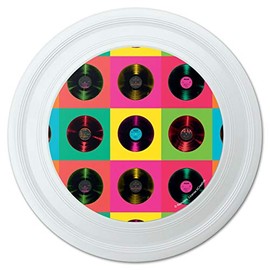 GRAPHICS & MORE Vinyl LP Records Rainbow Colored Background Novelty 9" Flying Disc