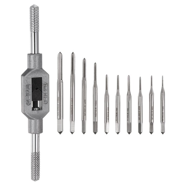 uxcell 11pcs Micro Tap Wrench Set 10pcs M1-M3.5 Mini Screw