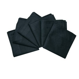 LACS Handkerchiefs Men's Luxury Black 100% Cotton Handkerchiefs Black Hankies