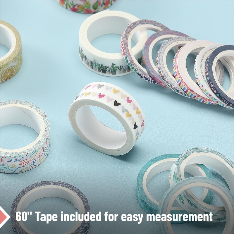 Mr. Pen- Washi Tape Set, 21 Rolls, Assorted Sizes, Floral