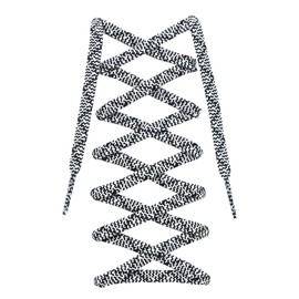 COOL LACE Flat Athletic Shoelaces 1 Pair Pack,Shoe Laces for Sneakers 5 Different Lengths (Black White, 43.3"(110cm))